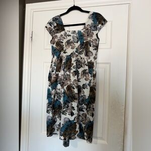 Marni Spring 2007 Blue & Brown Primrose Floral Dress